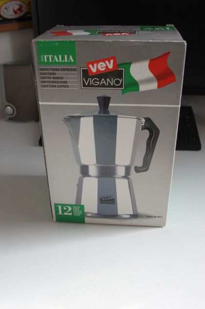 CAFFETTIERA ESPRESSO VEV VIGANO 12 TAZZE MACCHINA CAFFE MOKA NUOVA