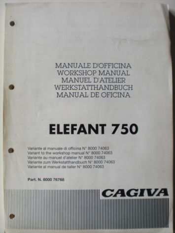 Cagiva Elefant 750 Canyon W16-T4 600 manuali officina (LEGGERE BENE ANNUNCIO)