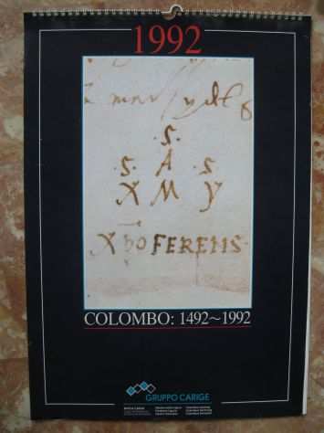 Calendario 1992 CARIGE dedicato a Colombo per il 500deg scoperta dellAmerica