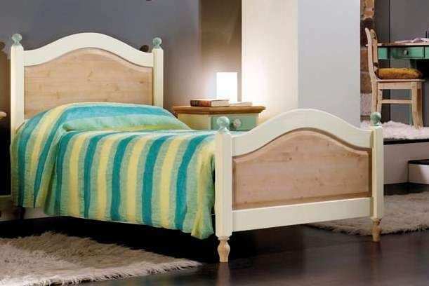 Camere Da Letto In Legno Rustiche Letto Singolo Profili Verdi