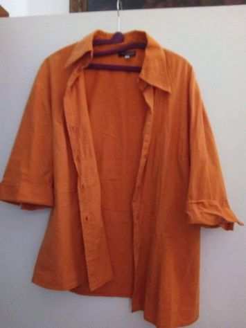 Camicia a maniche corte arancione in cotone 52
