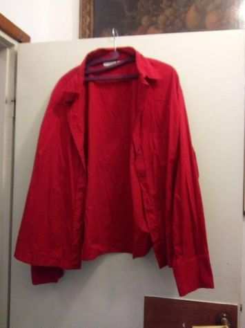 Camicia a maniche lunghe rossa in cotone 54