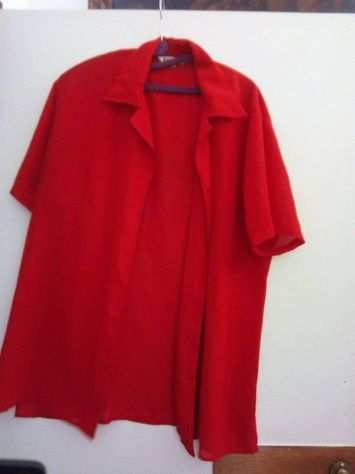 Camicia rossa in poliestere a maniche corte xxl