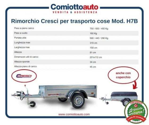 Camion CRESCI RIMORCHI RIMORCHIO CRESCI H7 B CON COPERCHIO