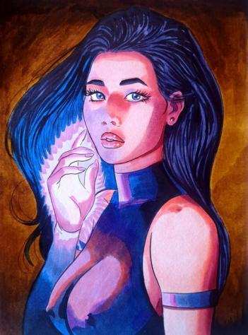 Candita, Giuseppe - 1 Original colour drawing - Psylocke - 2024