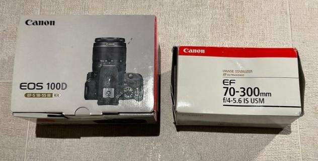 Canon EOS 100D  18-55 IS STM  EF 70-300 IS USM  zaino Lowepro Fotocamera digitale