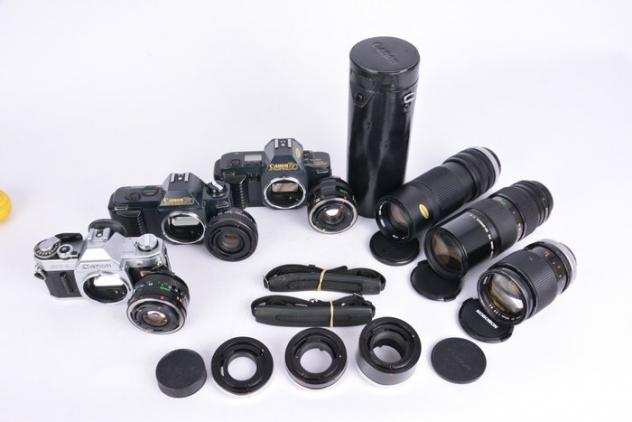 Canon lotto 3 apparecchi FD  5 obiettivi  Fotocamera reflex a obiettivo singolo (SLR)