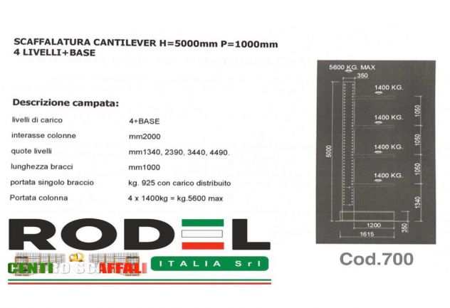 Cantilever per settore edile