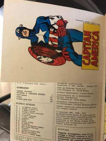 Capitan America 17 - Ritorna teschio rosso con adesivi - Spillato - Prima edizione - (1973)