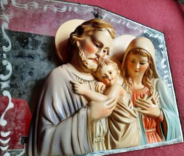 capoletto in gesso sacra famiglia