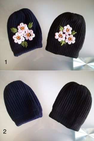 Cappello Cappellino lana bambina e donna 2 modelli