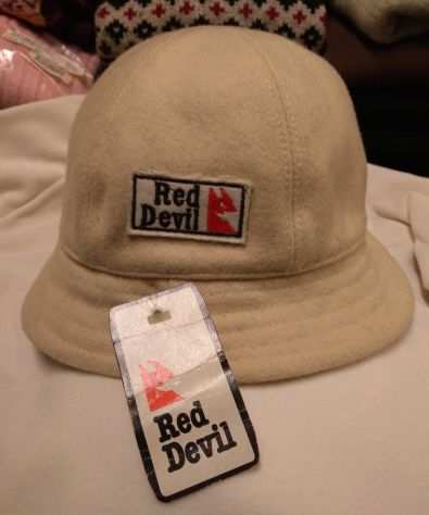 Cappello da Pescatore RED DEVIL Vintage anni 80 NUOVO