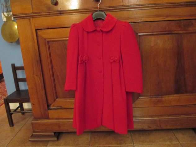 Cappotto bambina rosso elegante classico in lana tg. 6 anni