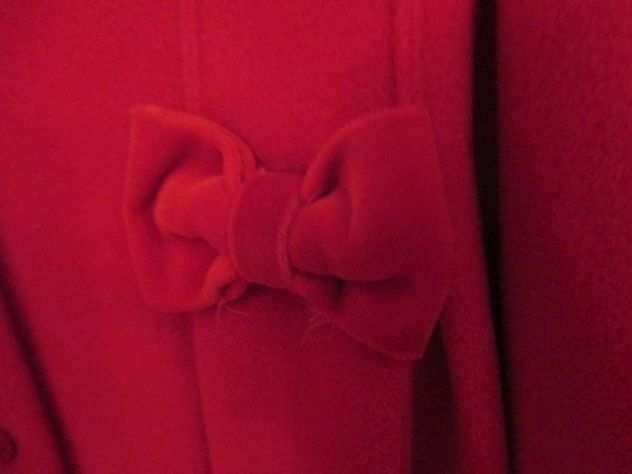 Cappotto bambina rosso elegante classico in lana tg. 6 anni