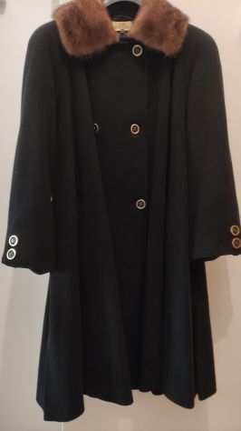 Cappotto donna collo in visone pura lana vergine