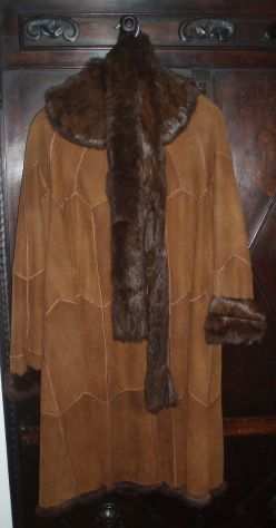 Cappotto montone con pelliccia di lapin con sciarpa stola abbinata