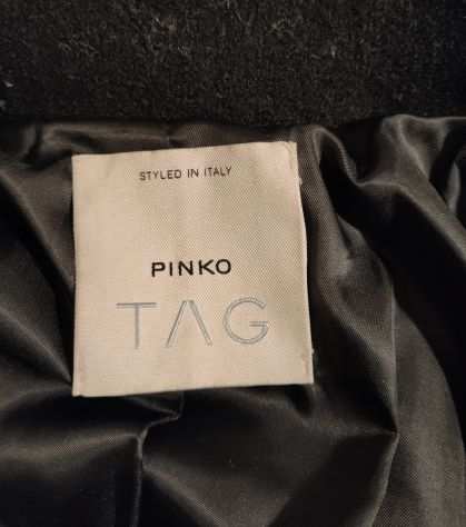 Cappotto nero Pinko TAG, tg. 40, inserto pelliccia