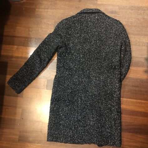 Cappotto Zara Woman in tweed grigio e bianco taglia XS