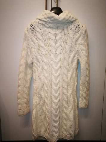 Cardigan bianco donna taglia M lunghezza 95 cm. Marca HFN