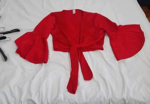 CARDIGAN COPRISPALLE BOLERO da annodare, maniche svasate - TAGLIA UNICA - NUOVO