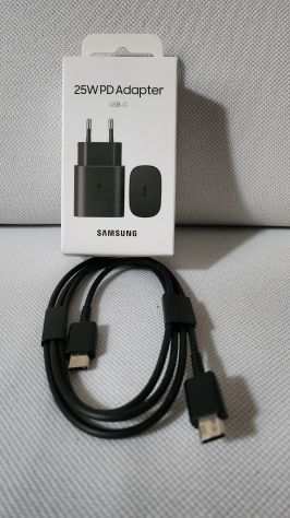 Caricabatterie Alimentatore ORIGINALE Samsung 25W  Cavo USB type C nero