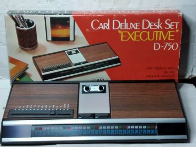Carl Deluxe Desk Set Executive D-750 pubblicitario anni 70