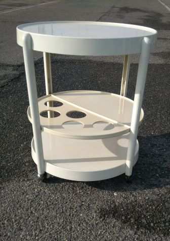 Carrello tavolino portabottiglie plastica bianca vintage (LEGGERE ANNUNCIO)