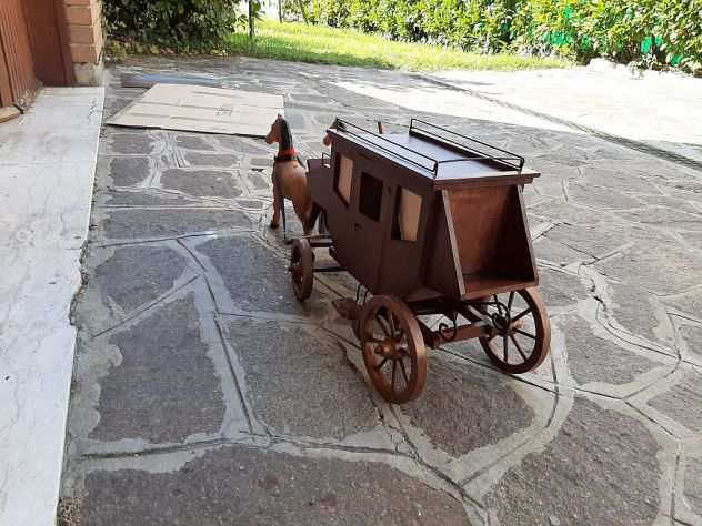 Carrozza con cavalli carovana diligenza modellismo anni 50 far west