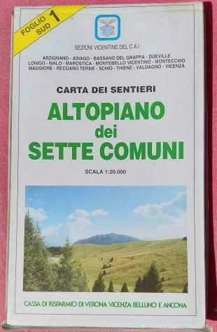 Carta dei sentieri Altopiano dei Sette Comuni Scala 1 20.000 come nuovo