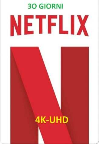 Carta Netflix 4K UHD accesso per 30 giorni Asolo 5,50euro