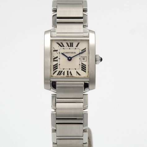 Cartier Tank Francaise Ref. 2465 Quarzo Cassa Acciaio 25mm Indici Romani