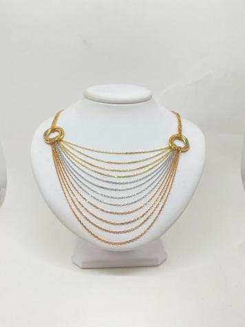 Cartier - Trinity waterfall multi strand necklace - 18 carati Oro bianco, Oro giallo, Oro rosa - Collana