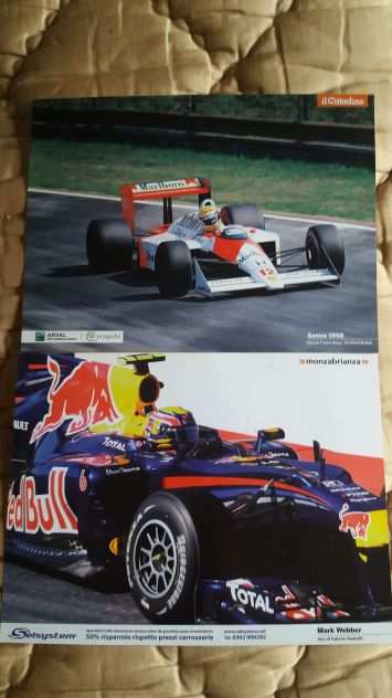 Cartoline Ayrton Senna 1998 Mark Webber misure 18x27