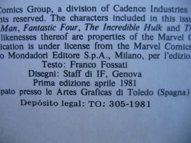 Cartonato I SUPEREROI - Mondadori Libri TV 1981