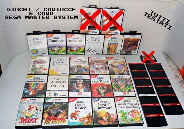 Cartucce  giochi Sega Master System (ORIGINALI) TESTATE