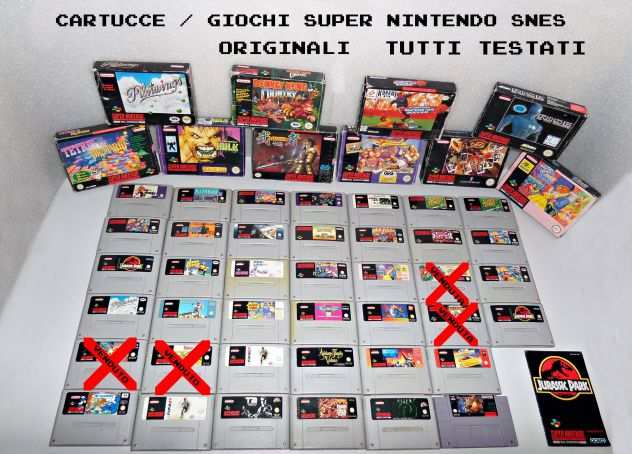 Cartucce  giochi Super Nintendo SNES (TESTATE) Boxate e loose