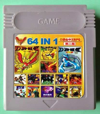 Cartuccia 64 giochi Game Boy Color GBC Pokemon giallo oro argento super mario
