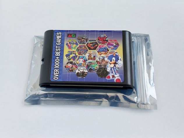 Cartuccia multigioco tipo everdrive console Sega Mega Drive 1000 in 1 nuova