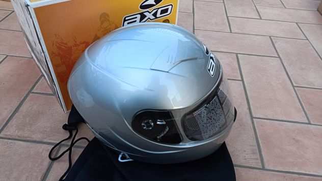 Casco integrale moto grigio Axo Goblin Helmet silver monocrhome taglia S