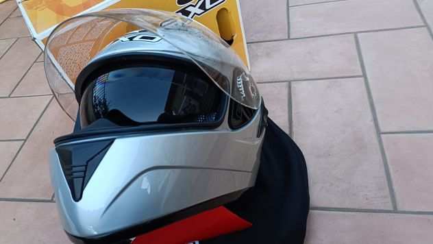 Casco integrale moto grigio Axo Goblin Helmet silver monocrhome taglia S