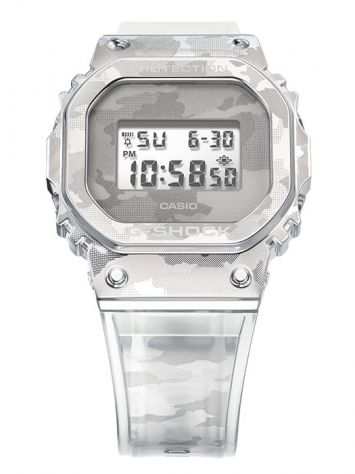 Casio GM-5600SCM-1ER G-Shock New Bianco Camouflage Cassa Acciaio