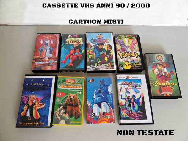 Cassette VHS Anni 902000 CARTONI ANIMATI MISTI (Non testate)