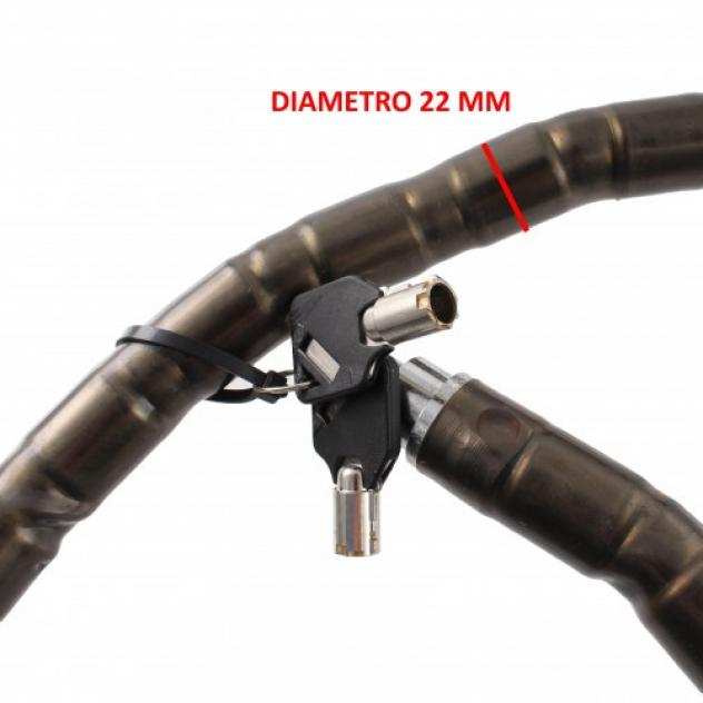 Catena antifurto tipo pitone da 22 x 1200 mm per moto e scooter