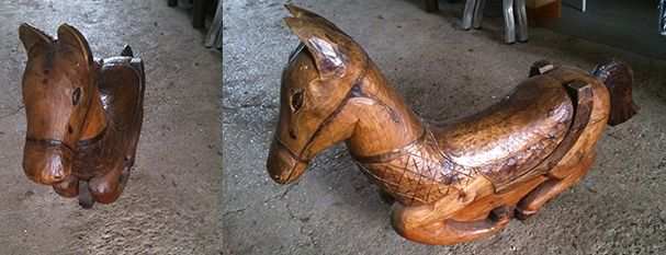 cavallo in legno, fatto a mano