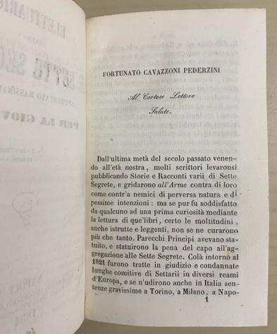 Cavazzoni Pederzini Fortunato - Elettuario contro le Sette Segrete - 1854