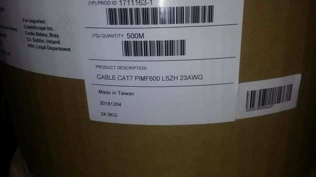 cavo lan cat 7 - 500m - cable cat7 PIMF600 LSZH 23AWG