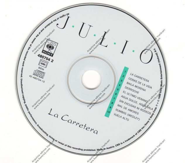 CD DI JULIO IGLESIAS LA CARRETERA DEL 1995 -