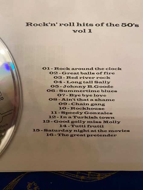 Cd Rockn roll hits of the 50s nr.2  1 in omaggio cd senza cover