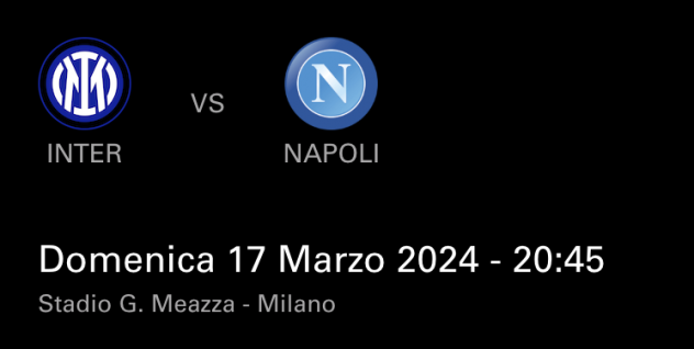 CEDO ABBONAMENTO INTER VS NAPOLI 1703