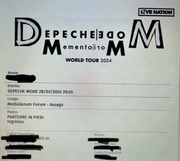 Cedo biglietto concerto Depeche Mode per stasera 28